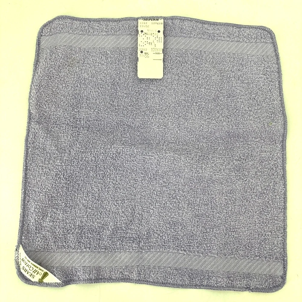 Vintage Sears Grape Sherbet Bath Towel & 2 Wash Cloth Lot‎ All Cotton 60s MCM